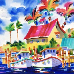We Highlight Watercolor Paintings Beach Themes in Our Online Shop and Artists Events